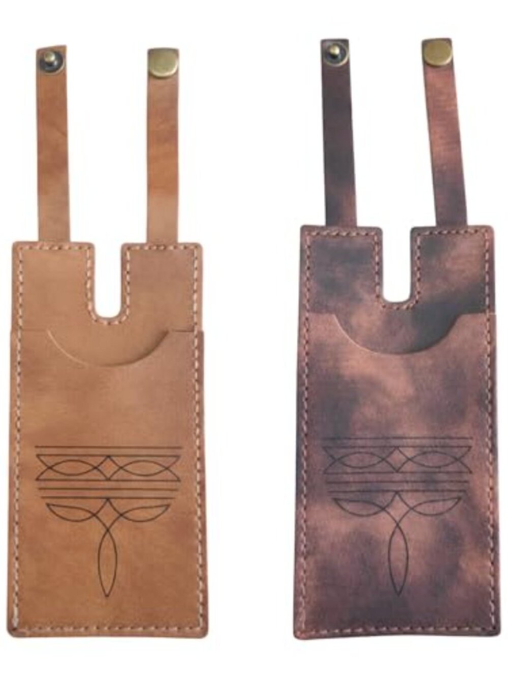 2-Piece Western Wallet for Women Boot Wallet Women Western Style Leather Wallet